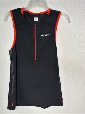 Orca Men's 226 Triathlon Top with Red Trim Sleeveless Stretchskin Swim Top XL